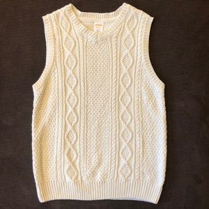 Gymboree Cream Cabled Sweater Vest 7 8 EUC WOW